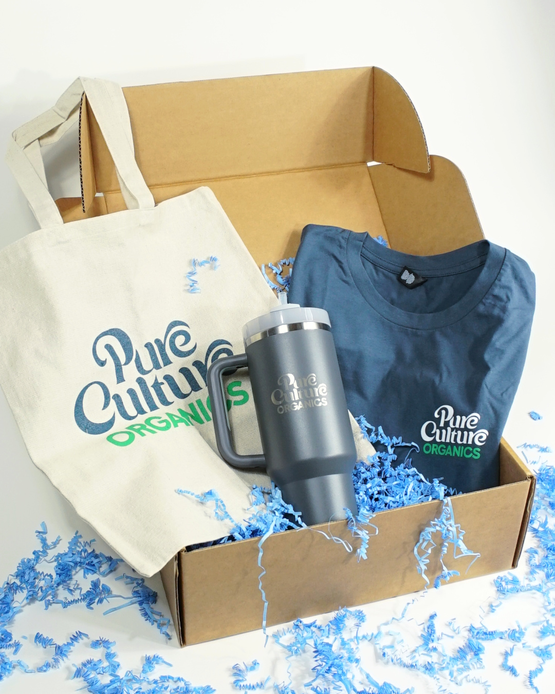 Pure Culture Organics branded merch pack